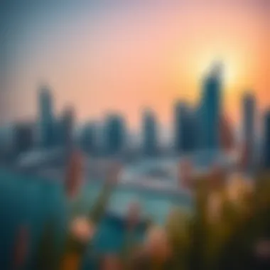 A panoramic view of Dubai's skyline showcasing iconic skyscrapers