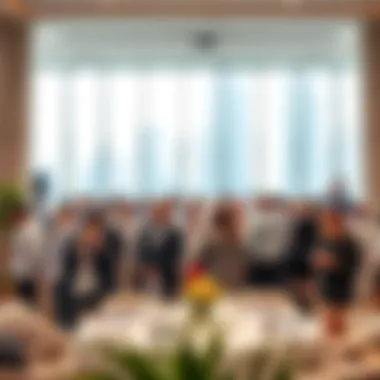 A bustling networking event highlighting collaboration in Dubai Media City