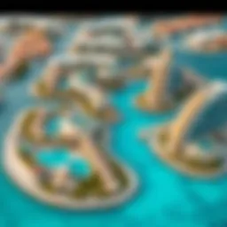 Aerial view showcasing the stunning architecture of Blue Water Island