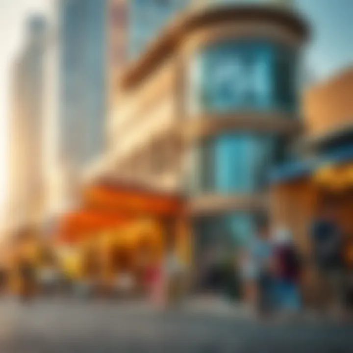 Vibrant cultural scene in Dubai City Centre highlighting local art and heritage