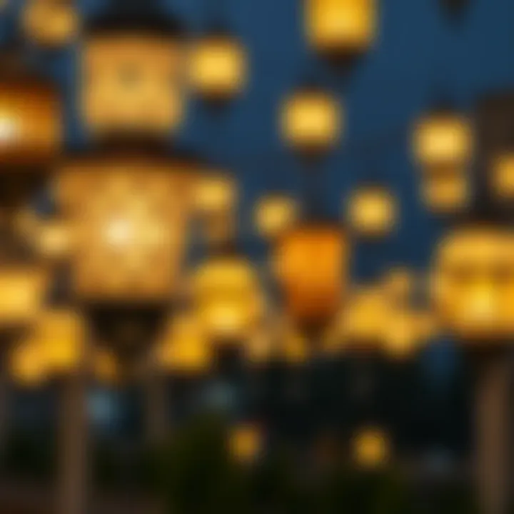 Decorative lanterns illuminating the night during Ramadan