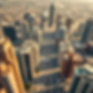 Aerial View of Dubai's Commercial District Aerial view of Dubai's commercial district highlighting investment opportunities