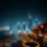 Stunning view of Dubai's Opera District skyline