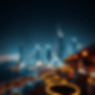 Stunning view of Dubai's Opera District skyline