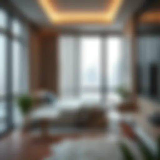 Modern studio flat interior showcasing space efficiency