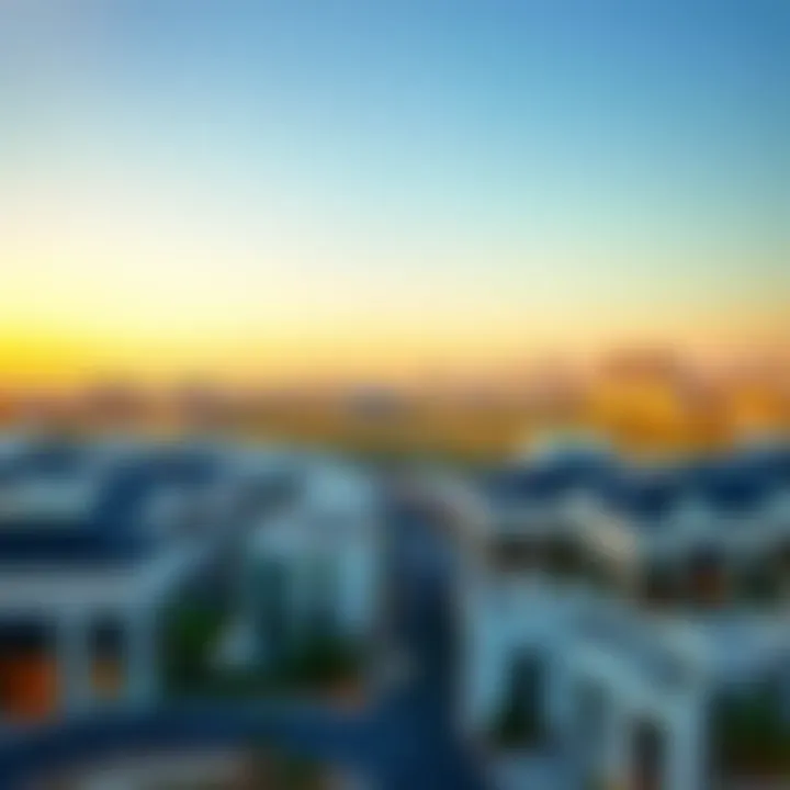 Aerial view of Al Aweer's urban landscape showcasing modern architecture.