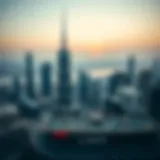 Stunning view of Al Habtoor Tower against the Dubai skyline