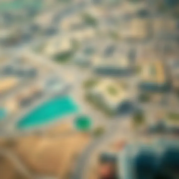 Aerial shot of Al Hayer revealing urban developments