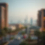 Stunning skyline view of Al Hiba district in Dubai