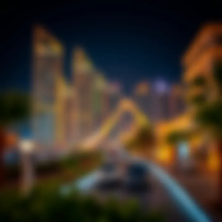 Night view of الكوف روتانا highlighting its investment opportunities