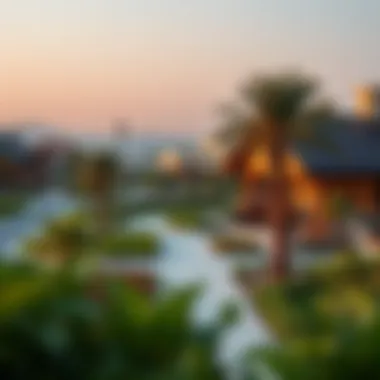 Overview of the landscaped surroundings of Al Murooj Complex