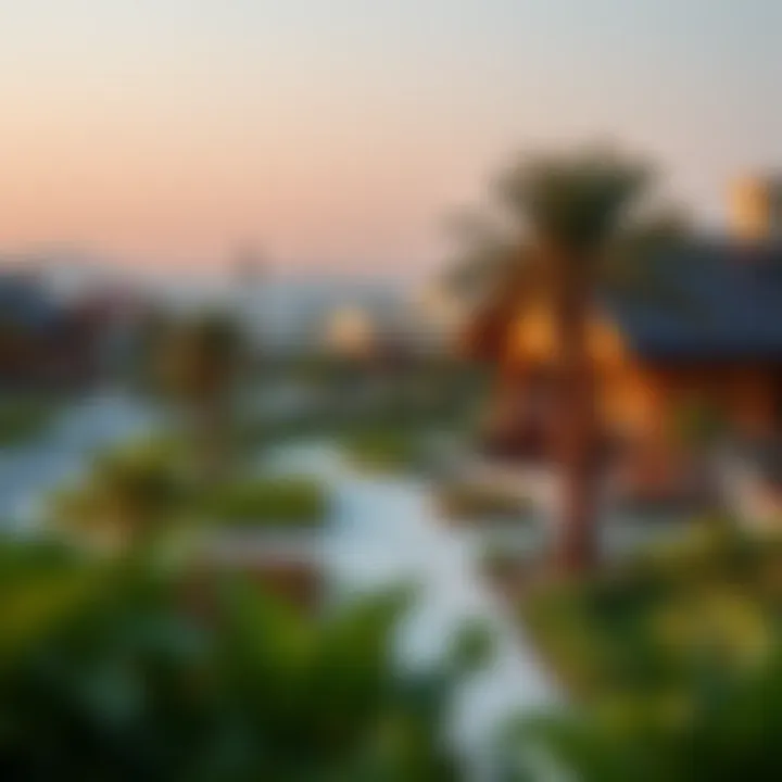 Overview of the landscaped surroundings of Al Murooj Complex