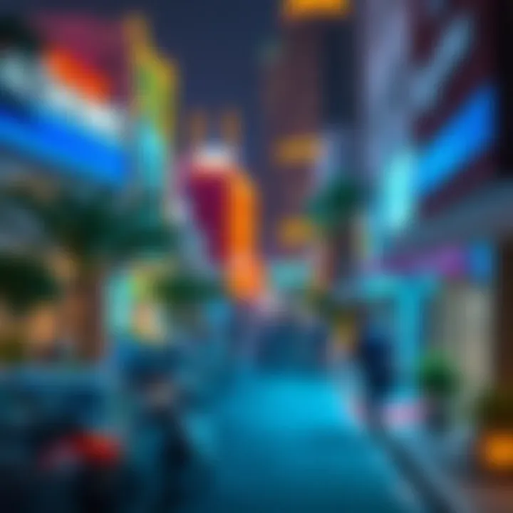 A vibrant depiction of the Al Nahda 2 neighborhood showcasing its lively atmosphere