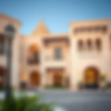 Architectural Detail of Al Seef Village An architectural detail reflecting the blend of modern and traditional styles in Al Seef Village.