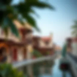 A scenic view of Al Seef Village showcasing traditional architecture along Dubai Creek.