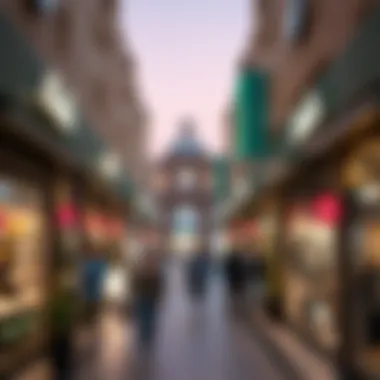 Shopping Experience in Al Seef Village A bustling shopping area in Al Seef Village with diverse retail experiences.