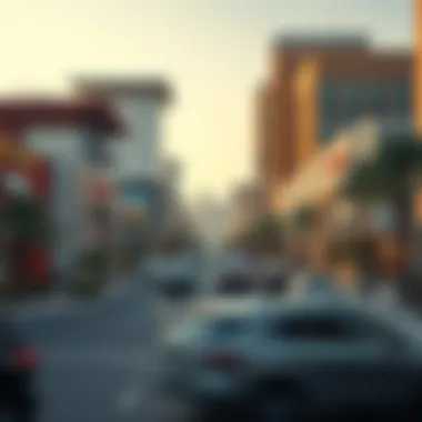 Vibrant commercial hub bustling with activity in Alzorah