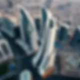 Aerial view of International City showcasing its architectural diversity