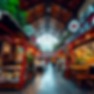 Marketplace in International City Vibrant marketplace offering local goods and dining options