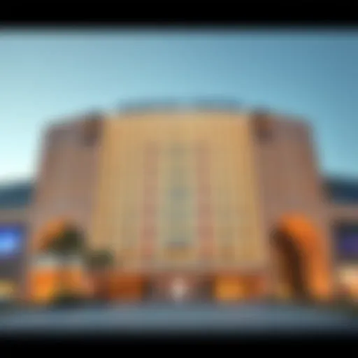 The stunning facade of the Arabian Center showcasing its unique architectural design