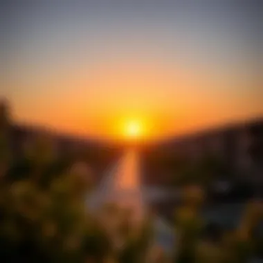 Stunning sunset view over Arabian Ranches demonstrating picturesque living