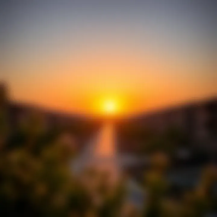 Stunning sunset view over Arabian Ranches demonstrating picturesque living