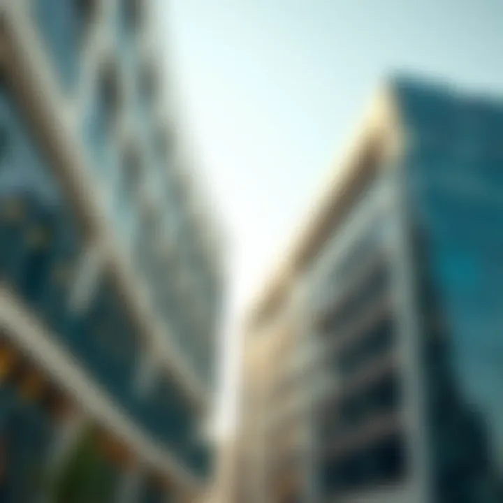 Close-up of a unique building facade representing modern design
