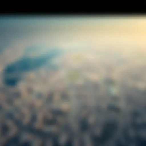 Aerial view of Arjan showcasing its geographic layout within Dubai