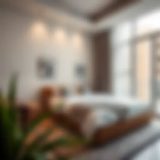 Cozy room in Deira showcasing modern decor and comfortable furnishings