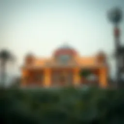 A stunning view of a Barasti venue by the beach showcasing its architectural elegance.