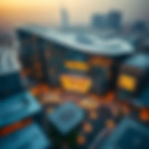 Aerial view of بوادي مول العين showcasing its modern architecture.