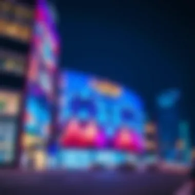 Vibrant Night Facade of بوادي مول العين Night view of the vibrant facade of بوادي مول العين illuminated.