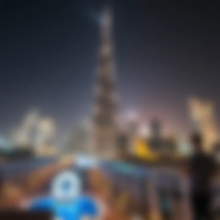 Burj Khalifa illuminated at night