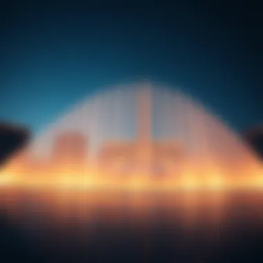 The Dubai Fountain show after sunset