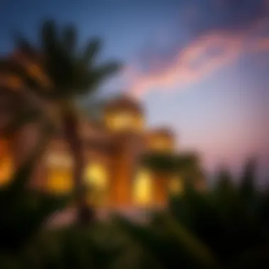 Traditional Arabian architecture in the evening