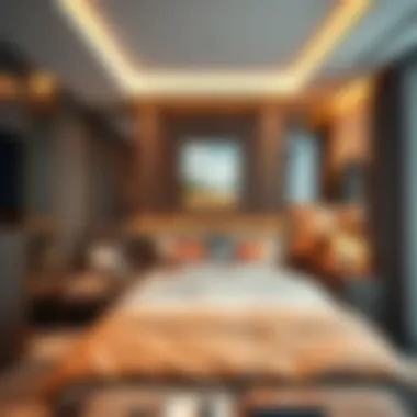 Contemporary Bedspace Interior A cozy bedspace arrangement highlighting contemporary interior design
