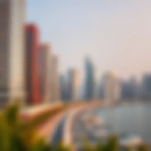 A vibrant skyline of Business Bay showcasing modern architecture and dynamic city life
