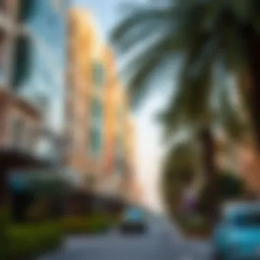 Vibrant Neighborhood in Dubai Vibrant neighborhood showcasing Dubai's real estate options