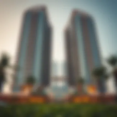 Stunning exterior view of Bloom Towers showcasing its modern architecture