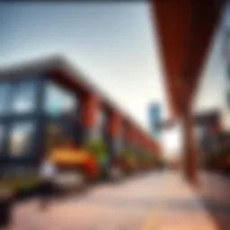 Stunning view of Boxpark's unique architectural design
