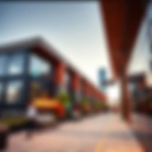 Stunning view of Boxpark's unique architectural design