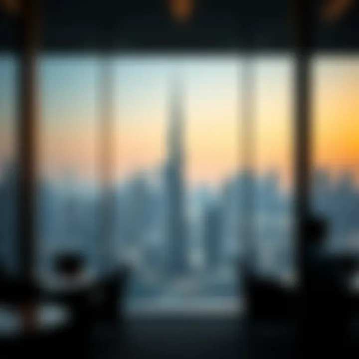 View of Dubai skyline from a co-working space