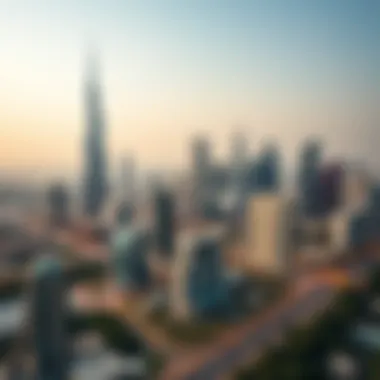 Skyline View of Dubai's Real Estate Landscape Skyline view of Dubai showcasing real estate projects