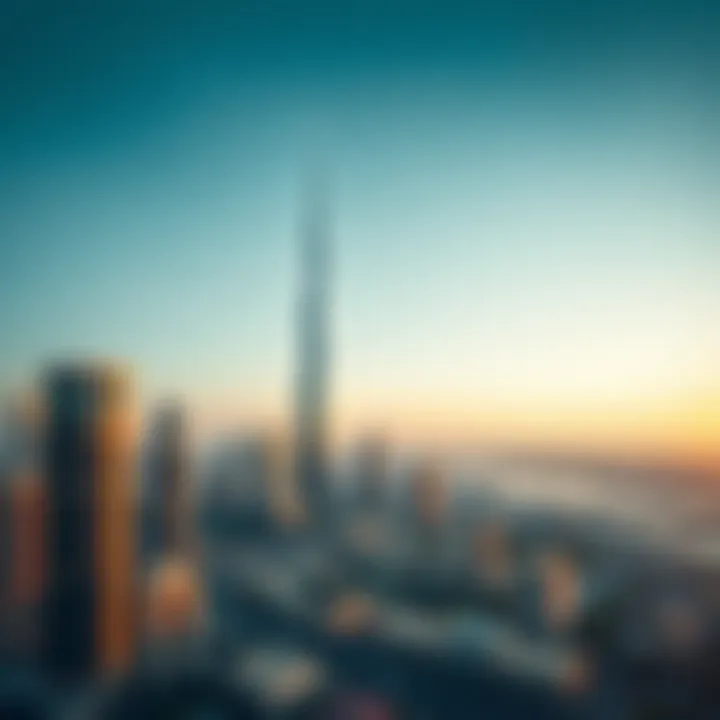 Panoramic skyline view of Dubai highlighting the location of Damac XL Tower