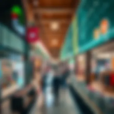 Bustling retail environment in City Walk
