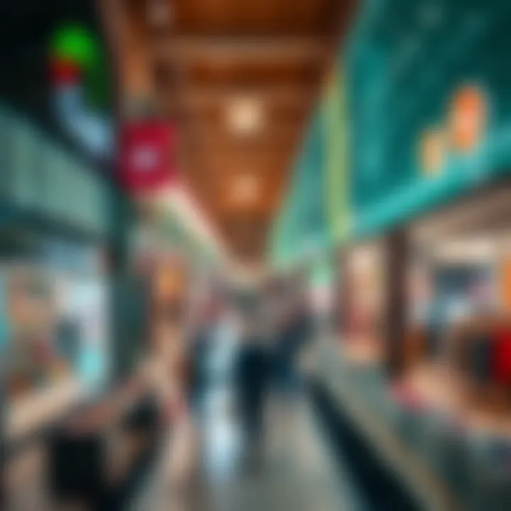 Bustling retail environment in City Walk