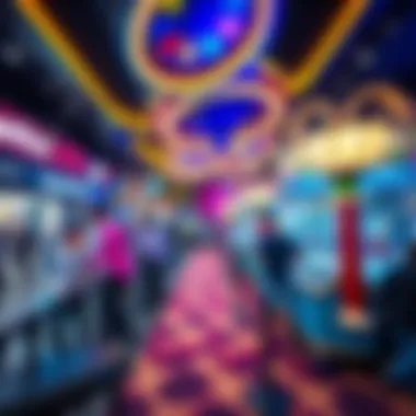 A vibrant entertainment area in Dubai Hills Mall featuring various activities