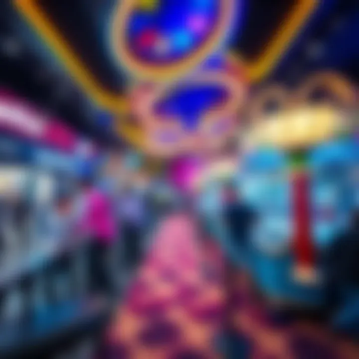 A vibrant entertainment area in Dubai Hills Mall featuring various activities