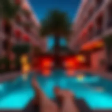 Relaxing Budget-Friendly Pool Setting Cozy budget-friendly hotel pool with relaxed atmosphere
