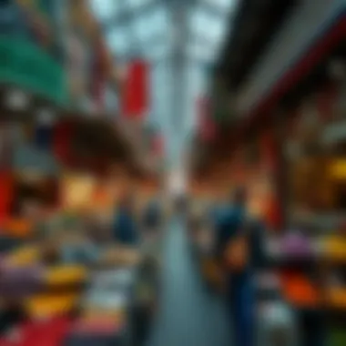 A bustling market scene in Dubai showcasing diverse goods